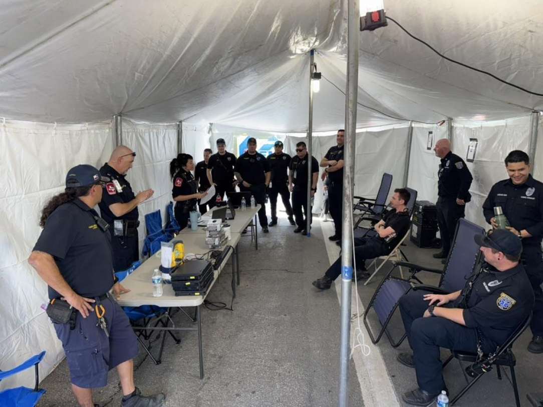 Selena with EMS crews at a field operation